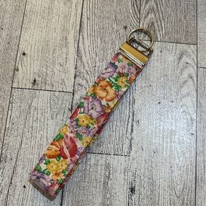 Handmade Floral Pattern Keychain key fob Wristlet